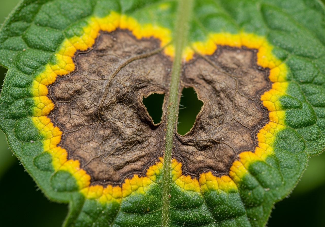 Diseased crop